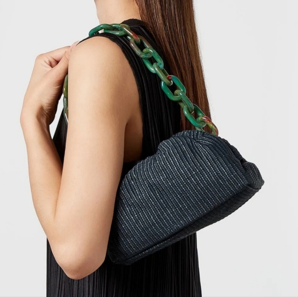 NWT Mansur Gavriel raffia twist mini cloud bag